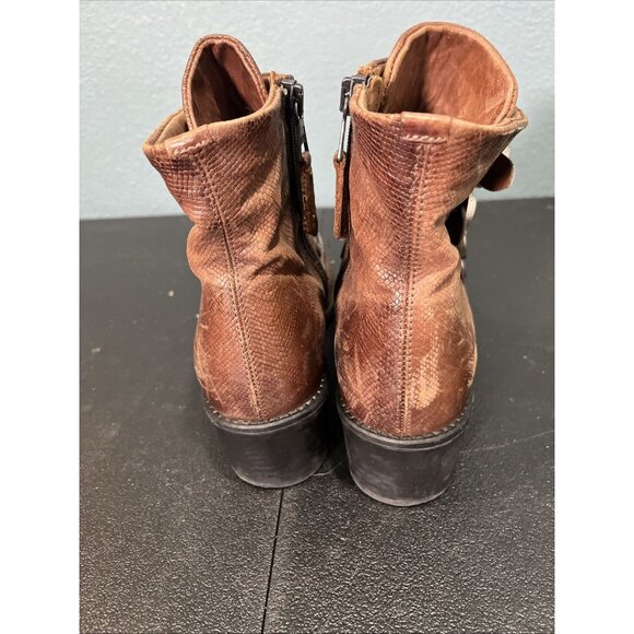 MIZ MOOZ Boots Womens 41 Brown Fawn Leather Buckle Steampunk Victorian Western - Picture 5 of 8